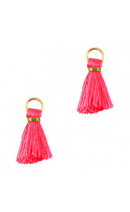 Mini Quaste 2cm - Gold-fuchsia neon pink